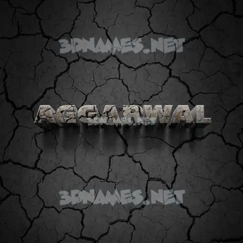 aggarwal in Cracked Stone style - 3D name wallpaper
