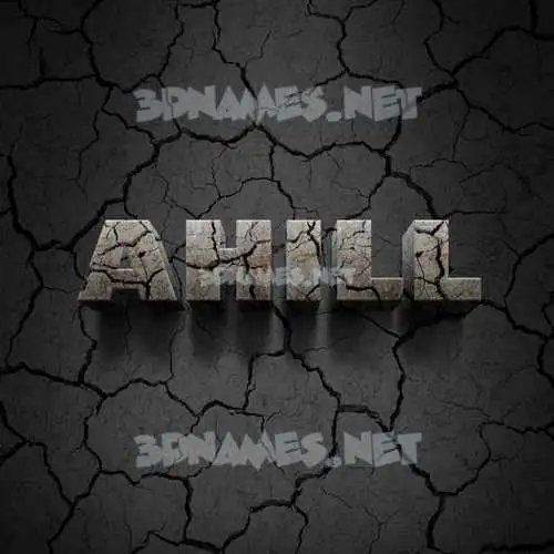 ahill in Cracked Stone style - 3D name wallpaper