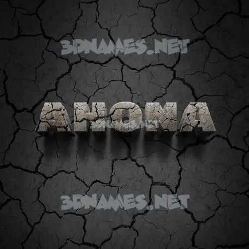 ahona in Cracked Stone style - 3D name wallpaper