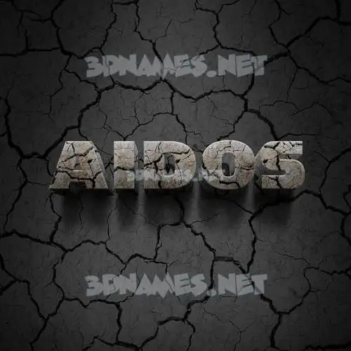 aidos in Cracked Stone style - 3D name wallpaper