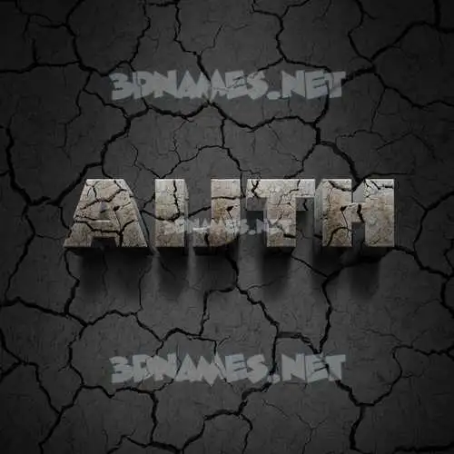 aijth in Cracked Stone style - 3D name wallpaper