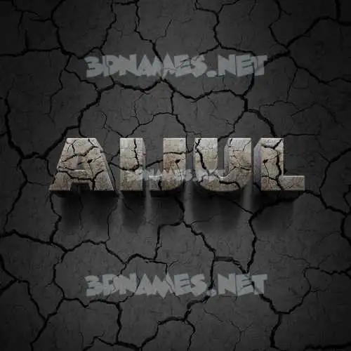 aijul in Cracked Stone style - 3D name wallpaper