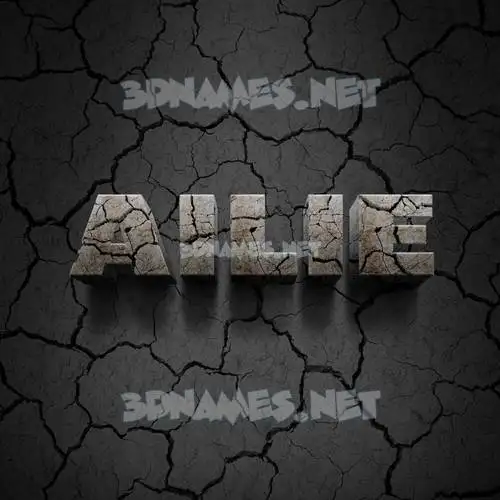 ailie in Cracked Stone style - 3D name wallpaper