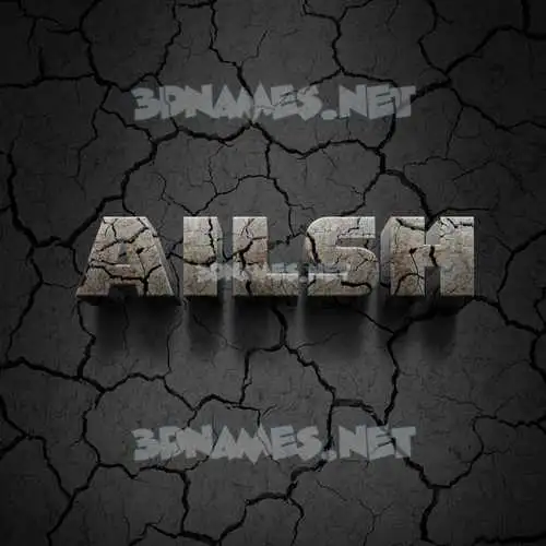 ailsh in Cracked Stone style - 3D name wallpaper