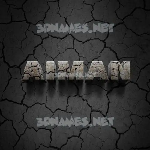 aiman in Cracked Stone style - 3D name wallpaper