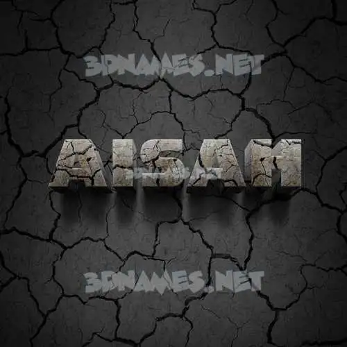 aisah in Cracked Stone style - 3D name wallpaper