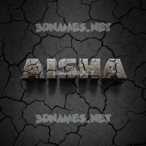 aisha in Cracked Stone style - 3D name wallpaper