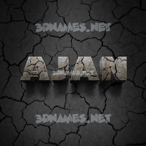 ajan in Cracked Stone style - 3D name wallpaper