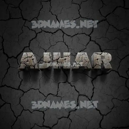 ajhar in Cracked Stone style - 3D name wallpaper