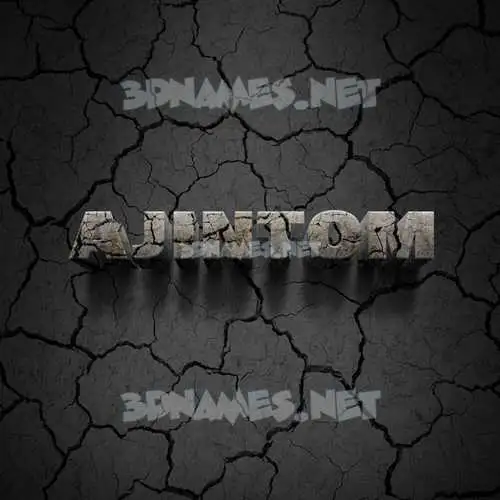ajintom in Cracked Stone style - 3D name wallpaper