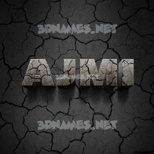 ajmi in Cracked Stone style - 3D name wallpaper