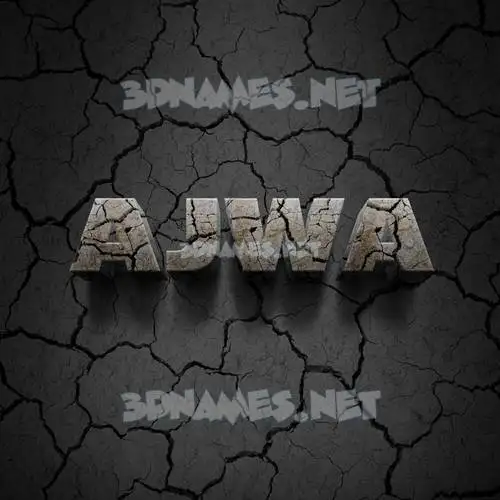 ajwa in Cracked Stone style - 3D name wallpaper