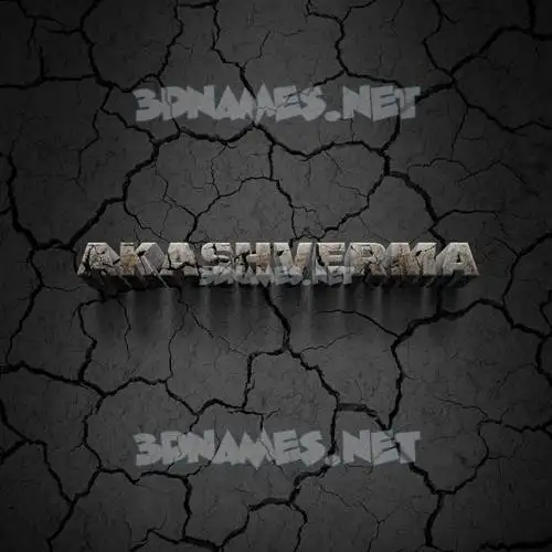 akashverma in Cracked Stone style - 3D name wallpaper