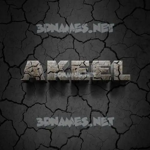 akeel in Cracked Stone style - 3D name wallpaper