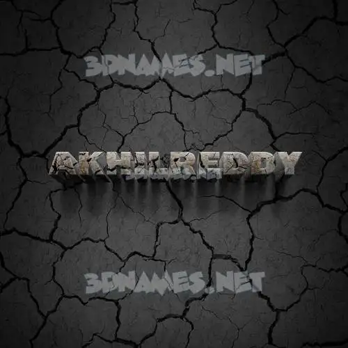 akhilreddy in Cracked Stone style - 3D name wallpaper