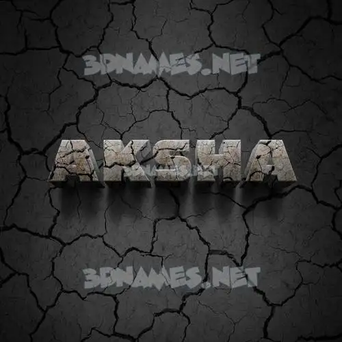 aksha in Cracked Stone style - 3D name wallpaper