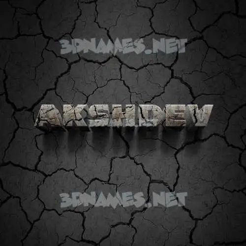 akshdev in Cracked Stone style - 3D name wallpaper