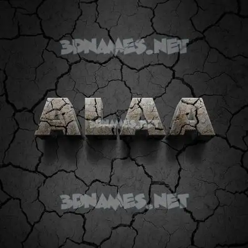 alaa in Cracked Stone style - 3D name wallpaper