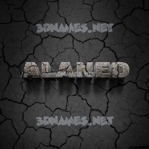alaned in Cracked Stone style - 3D name wallpaper