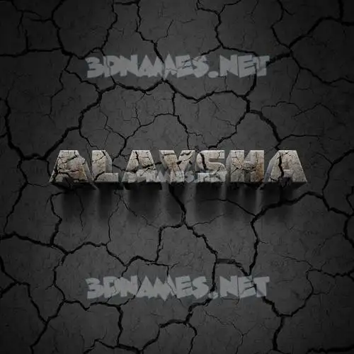 alaysha in Cracked Stone style - 3D name wallpaper