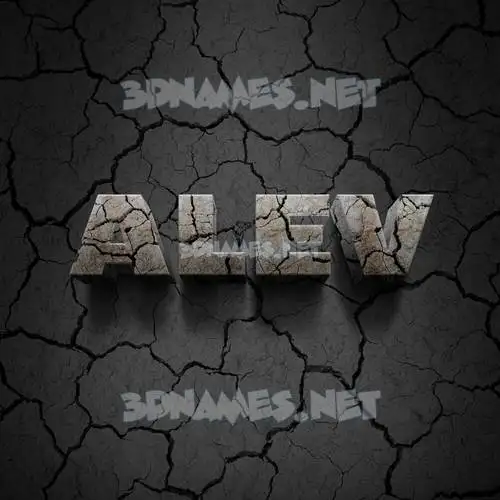 alev in Cracked Stone style - 3D name wallpaper