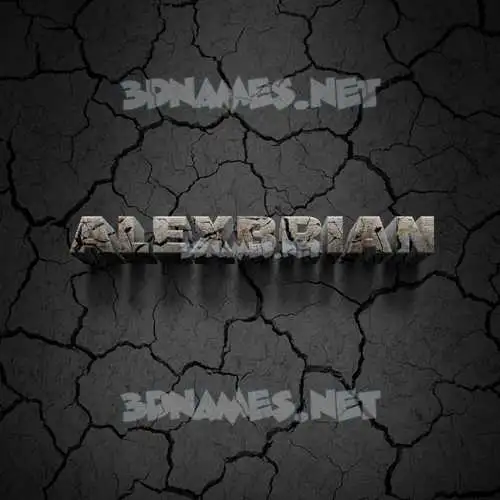 alexbrian in Cracked Stone style - 3D name wallpaper