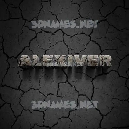 alexiver in Cracked Stone style - 3D name wallpaper