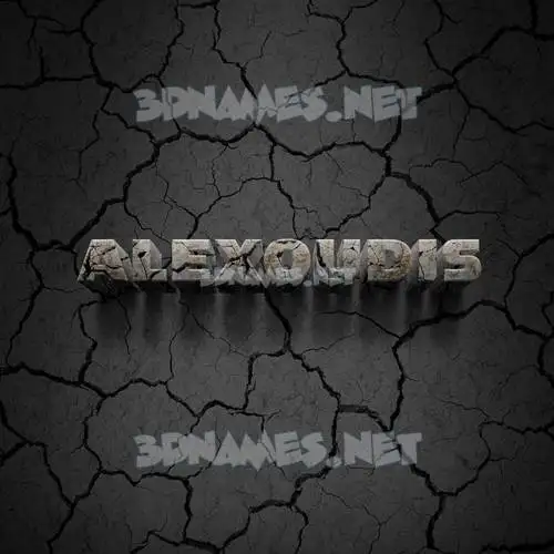 alexoudis in Cracked Stone style - 3D name wallpaper