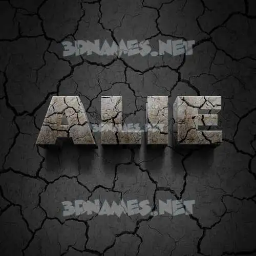 alie in Cracked Stone style - 3D name wallpaper