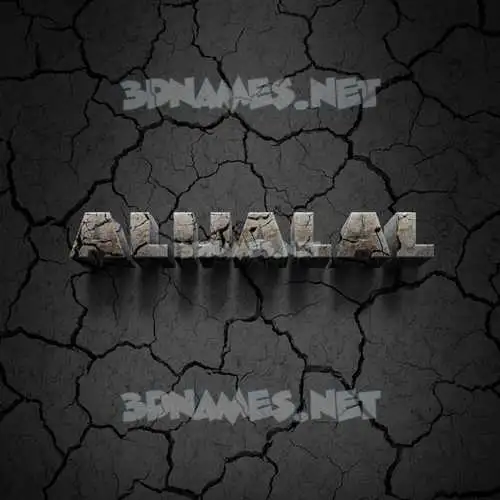 alijalal in Cracked Stone style - 3D name wallpaper