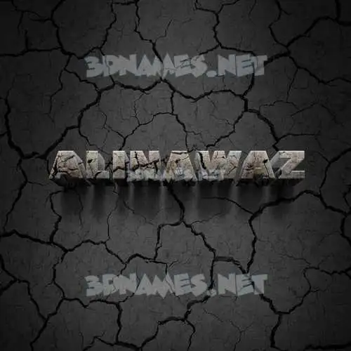 alinawaz in Cracked Stone style - 3D name wallpaper