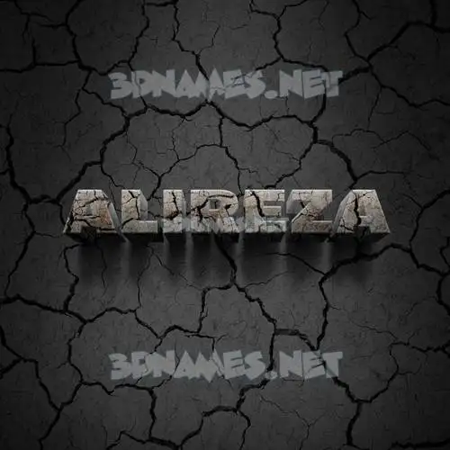 alireza in Cracked Stone style - 3D name wallpaper