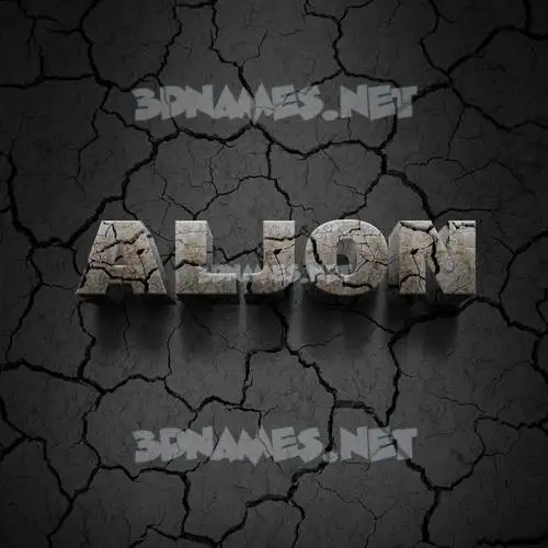 aljon in Cracked Stone style - 3D name wallpaper