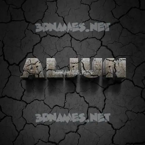 aljun in Cracked Stone style - 3D name wallpaper