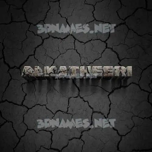 alkatheeri in Cracked Stone style - 3D name wallpaper
