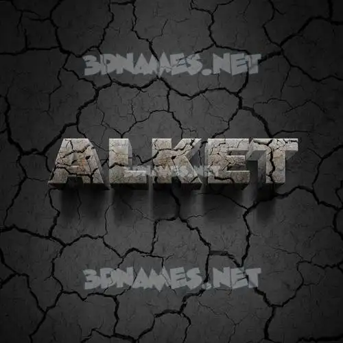 alket in Cracked Stone style - 3D name wallpaper