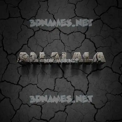 allalala in Cracked Stone style - 3D name wallpaper