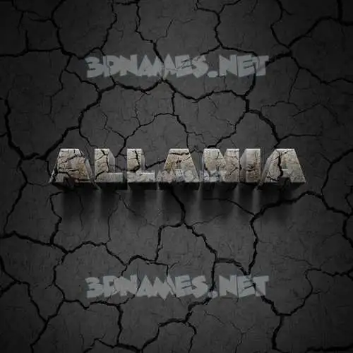 allania in Cracked Stone style - 3D name wallpaper