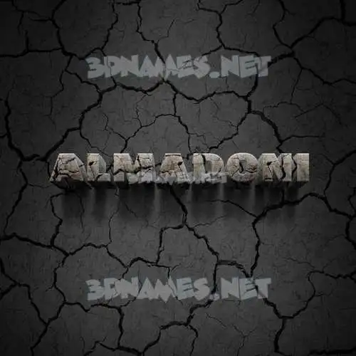 almadoni in Cracked Stone style - 3D name wallpaper
