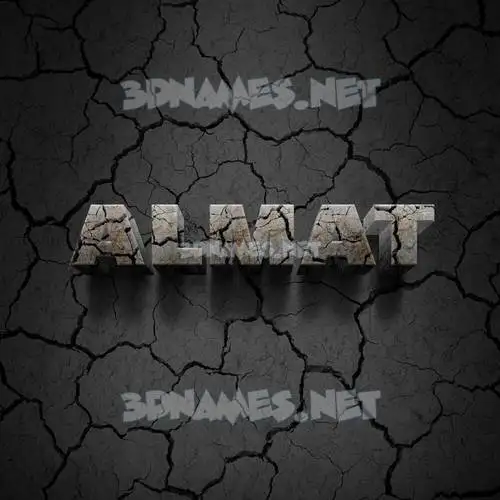 almat in Cracked Stone style - 3D name wallpaper