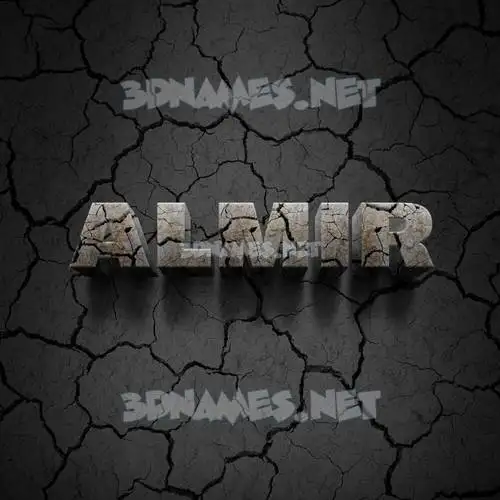 almir in Cracked Stone style - 3D name wallpaper