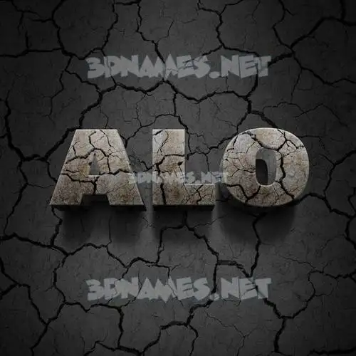 alo in Cracked Stone style - 3D name wallpaper