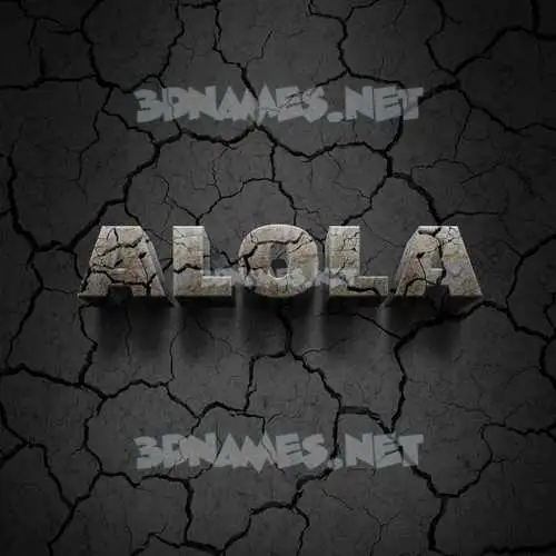 alola in Cracked Stone style - 3D name wallpaper