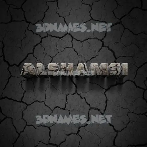 alshamsi in Cracked Stone style - 3D name wallpaper
