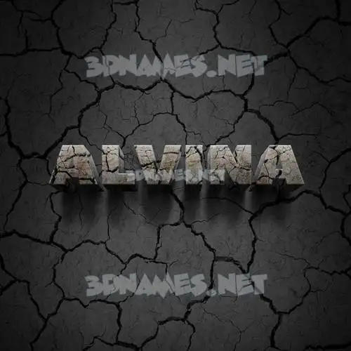 alvina in Cracked Stone style - 3D name wallpaper