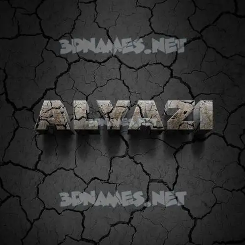 alyazi in Cracked Stone style - 3D name wallpaper