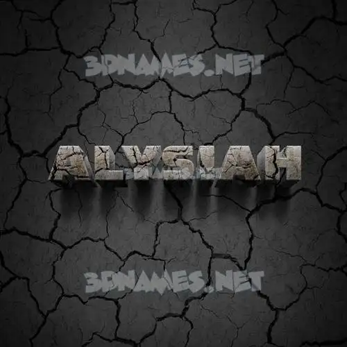 alysiah in Cracked Stone style - 3D name wallpaper