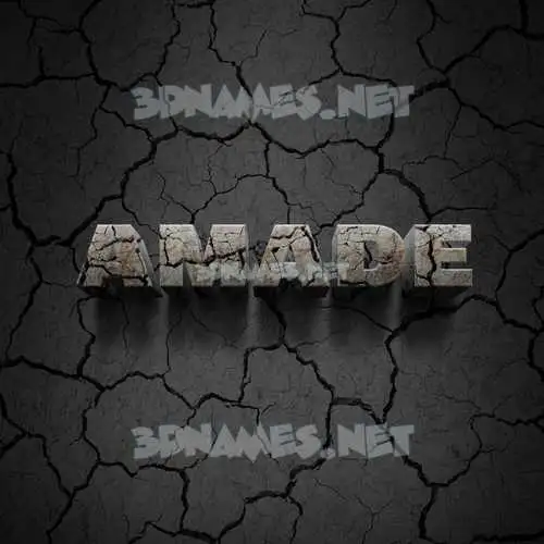 amade in Cracked Stone style - 3D name wallpaper