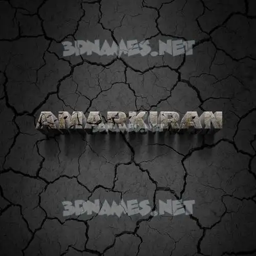 amarkiran in Cracked Stone style - 3D name wallpaper