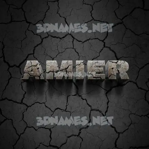 amier in Cracked Stone style - 3D name wallpaper